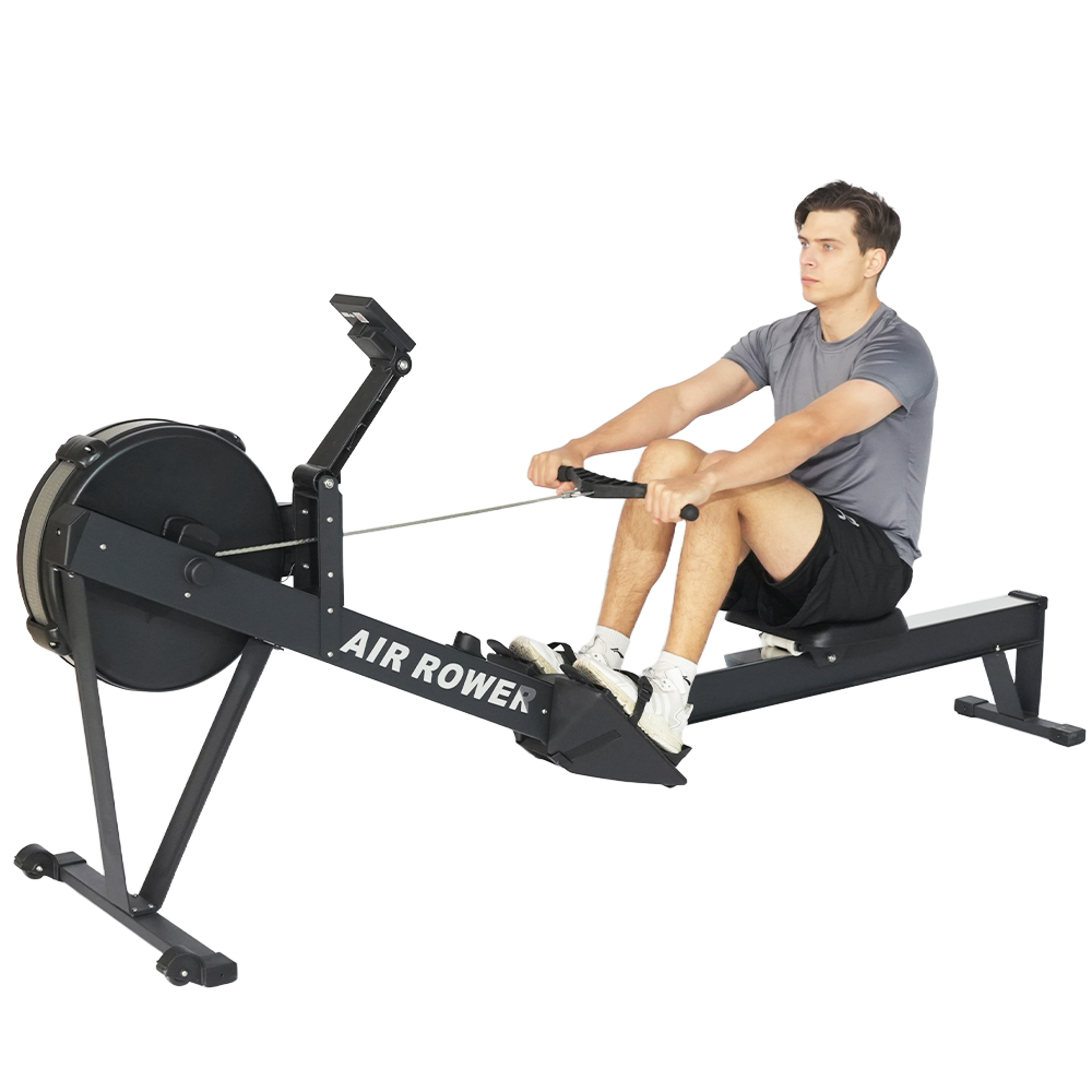Home Gym Rowing Machine - Durable Foldable Steel Air Resistance Rowing