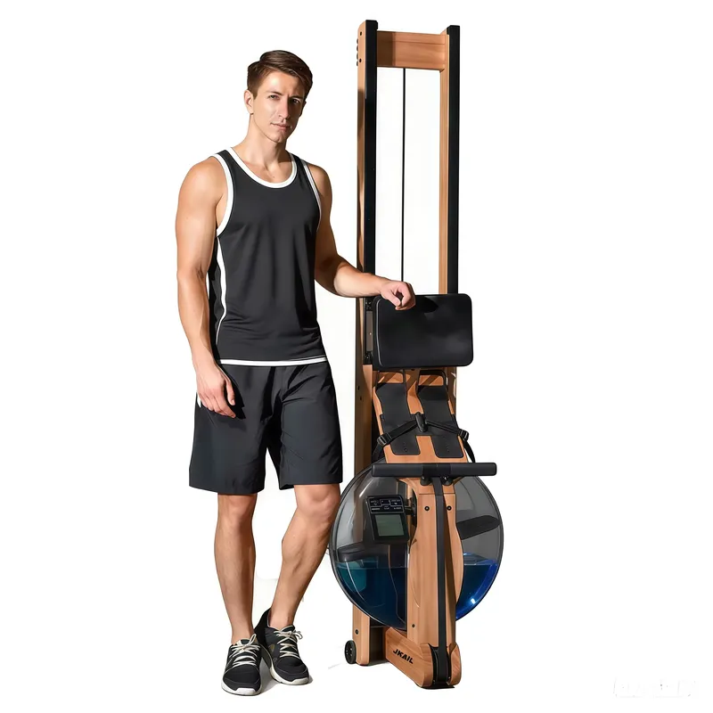 Home Gym Rowing Machine - Adjustable Wood Water Rowing Machine Imported
