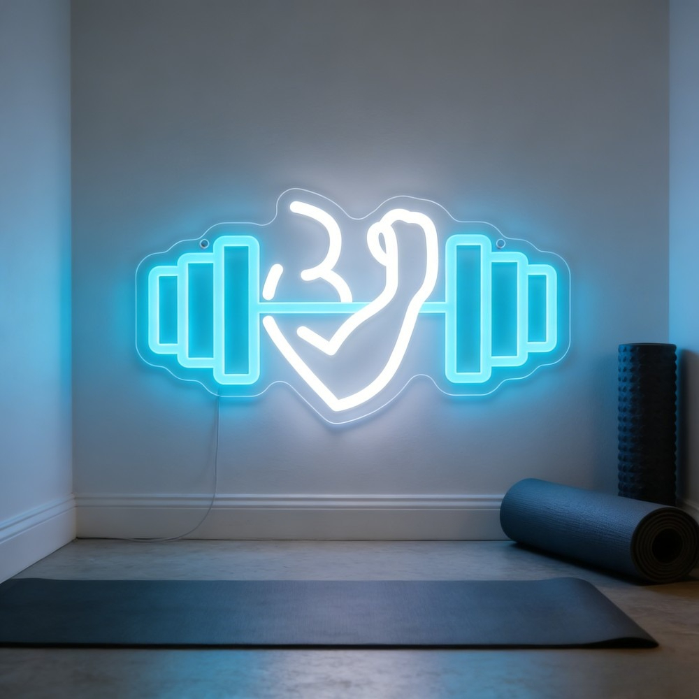 Home Gym Yoga Room - Bicep Dumbbell Neon Sign LED Wall