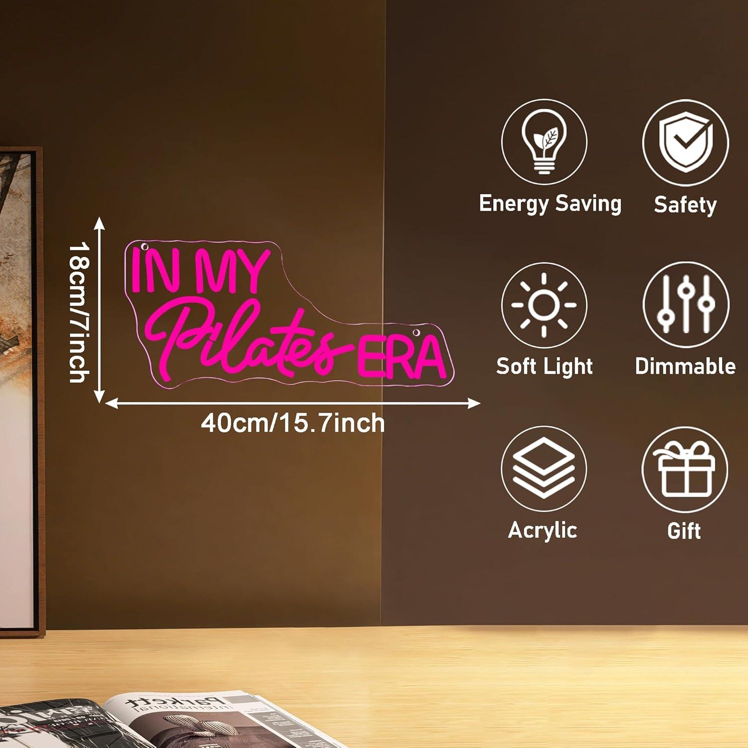 In My Pilates Era Neon Sign Di - Home Gym Yoga Room review and price