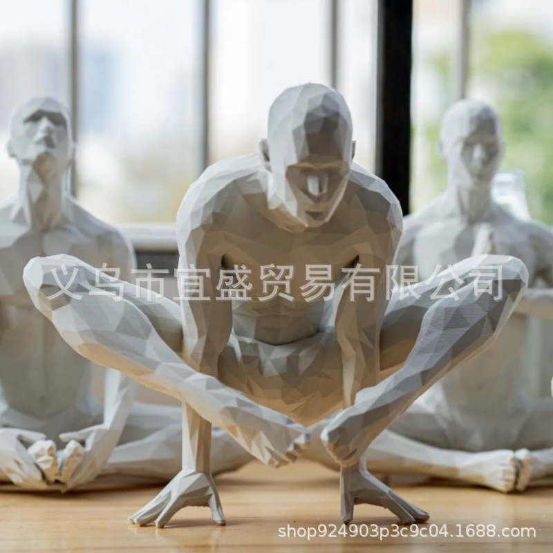 Yoga Man Figurine Minimalist H - Home Gym Yoga Room review and price