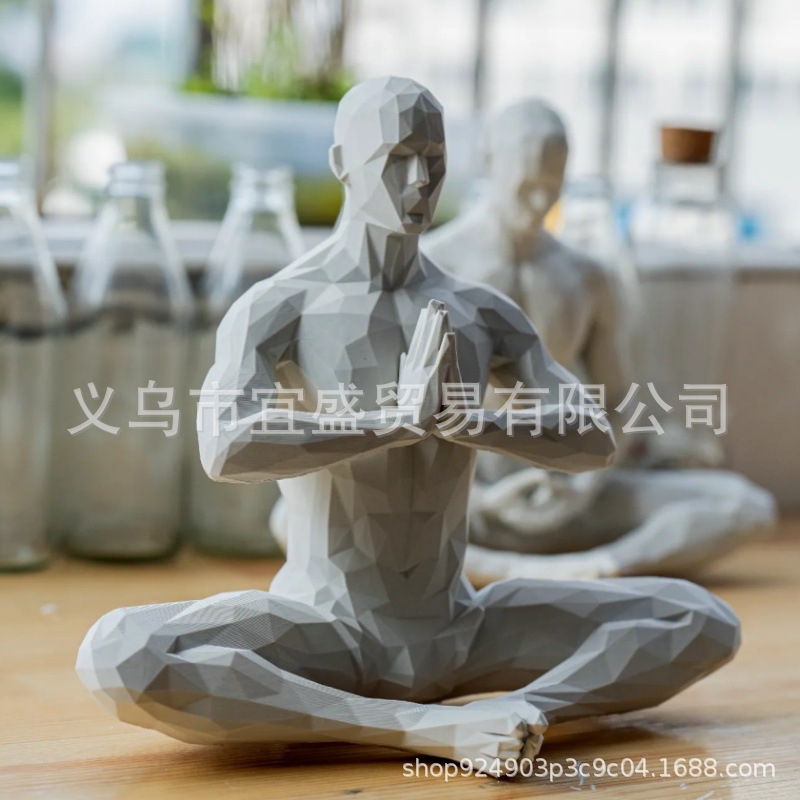 Yoga Man Figurine Minimalist H - Home Gym Yoga Room review and price