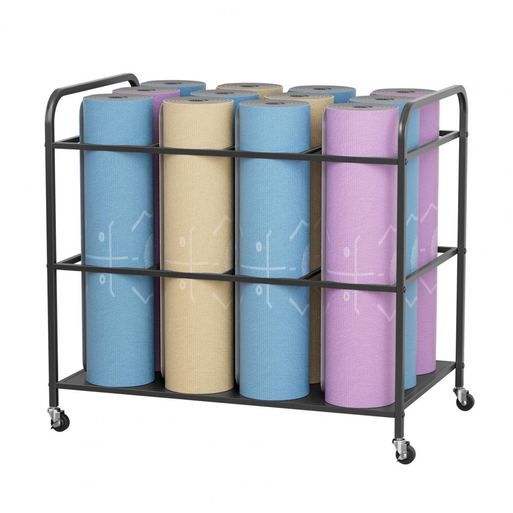 Yoga Mat Storage Rack with Whe - Home Gym Yoga Room review and price