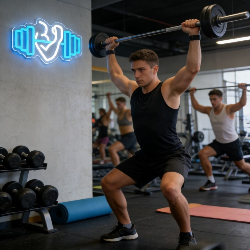 Bicep Dumbbell Neon Sign LED W - Home Gym Yoga Room review and price